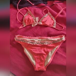 Victoria's Secret Coral and Cream Bikini